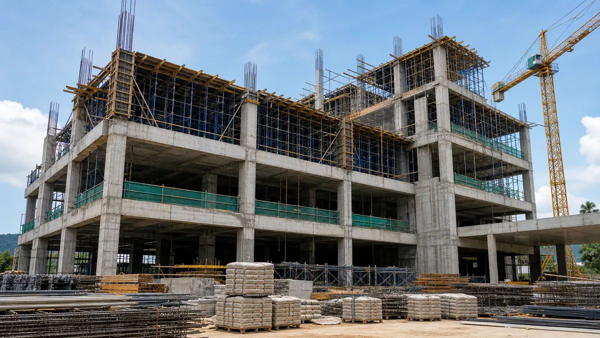 Structural construction and concrete materials