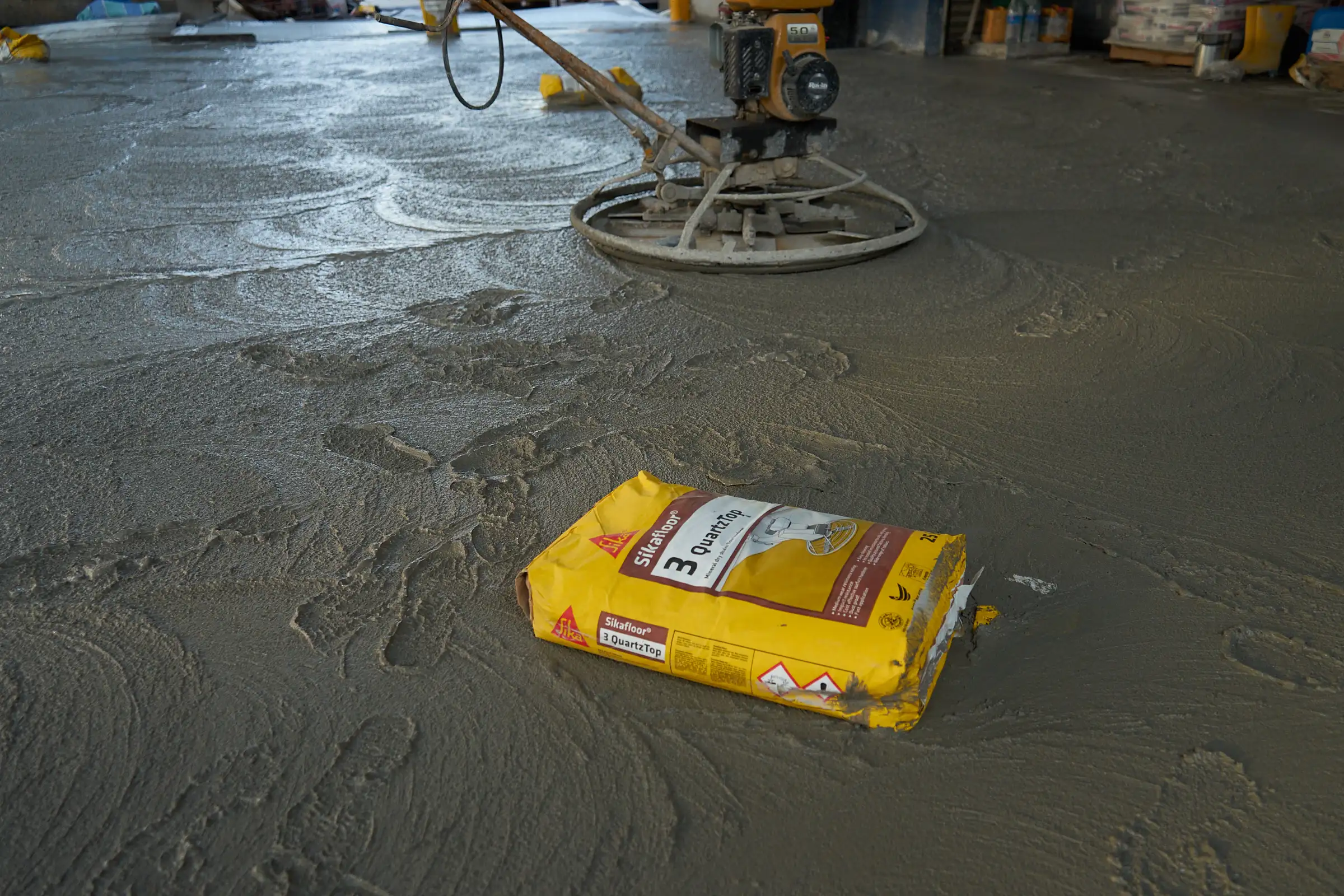 Floor preparation work using specialist construction materials